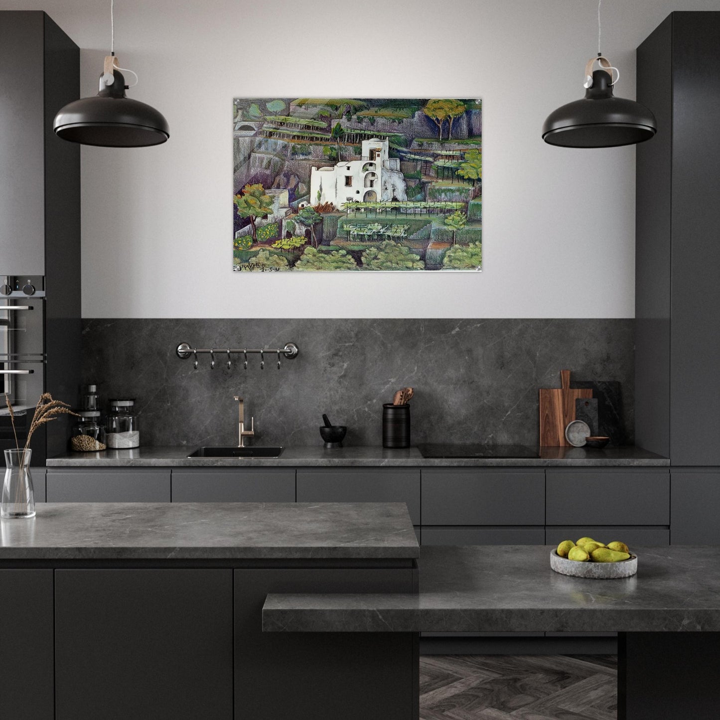 FARMHOUSE RAVELLO COLOUR - MC Escher Acrylic Print - 70x100 cm / 28x40″ inches | Maurits Cornelis Escher Prints