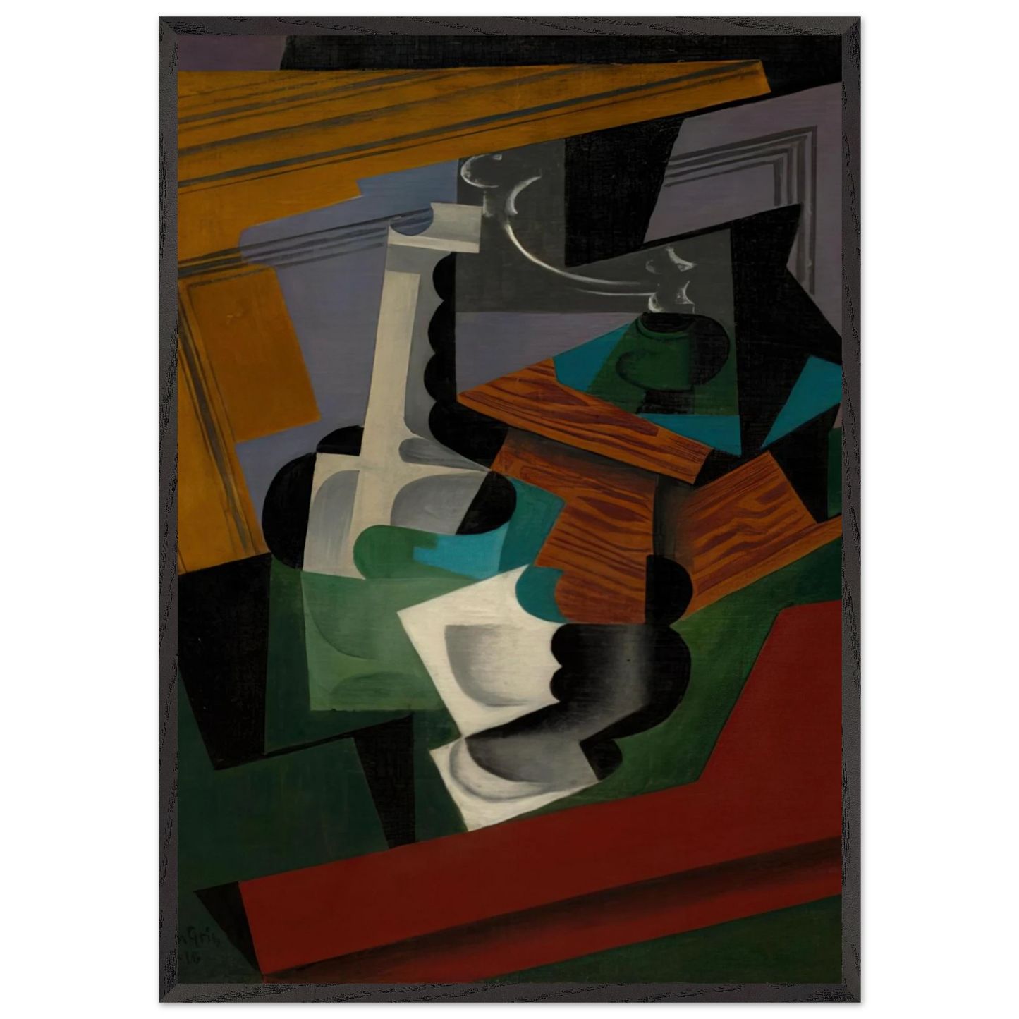 THE COFFEE MILL 1916 - Juan Gris 70x100 cm / 28x40 inches Framed Art Print – Black Wooden Frame