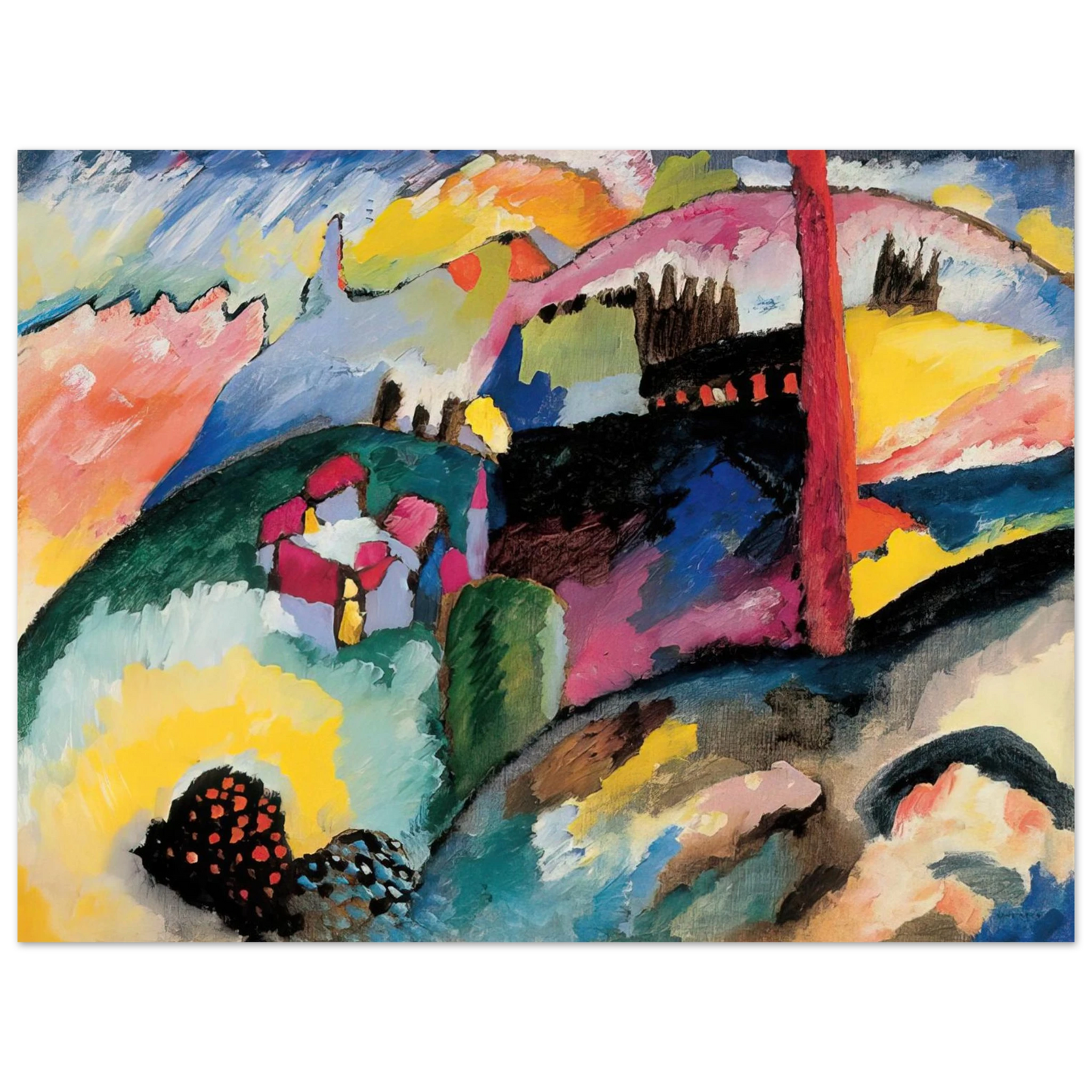 Wassily Kandinsky - LANDSCAPE WITH FACTORY CHIMNEY 1910 Fine Art Poster - Default Title
