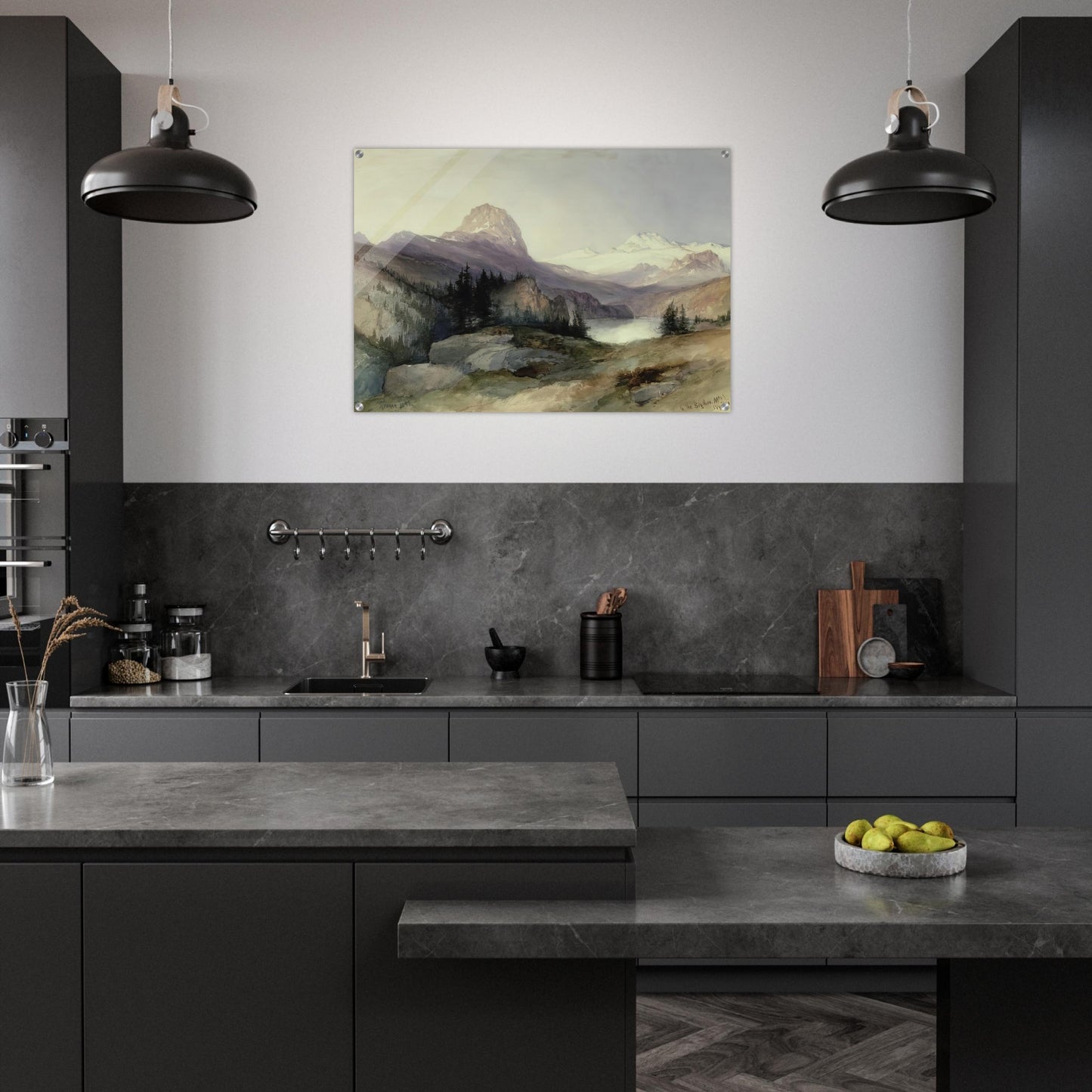 In the Bighorn Mountains - Thomas Moran Acrylic Print - 70x100 cm / 28x40″ inches