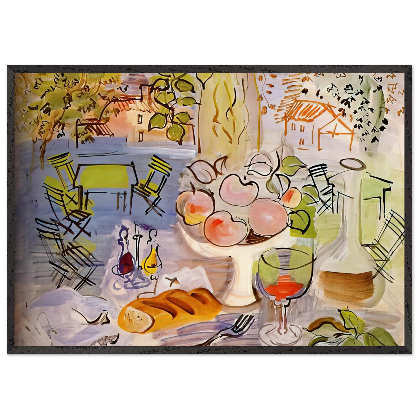 STILL LIFE 1928 - Raoul Dufy Framed Art Print – Black Wooden Frame - Default Title - -Framed Art Print
