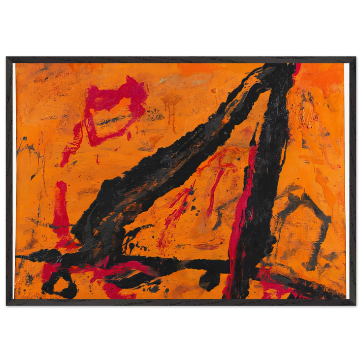 Timra - 1989 - Emil Schumacher 70x100 cm / 28x40 inches Framed Art Print – Black Wooden Frame