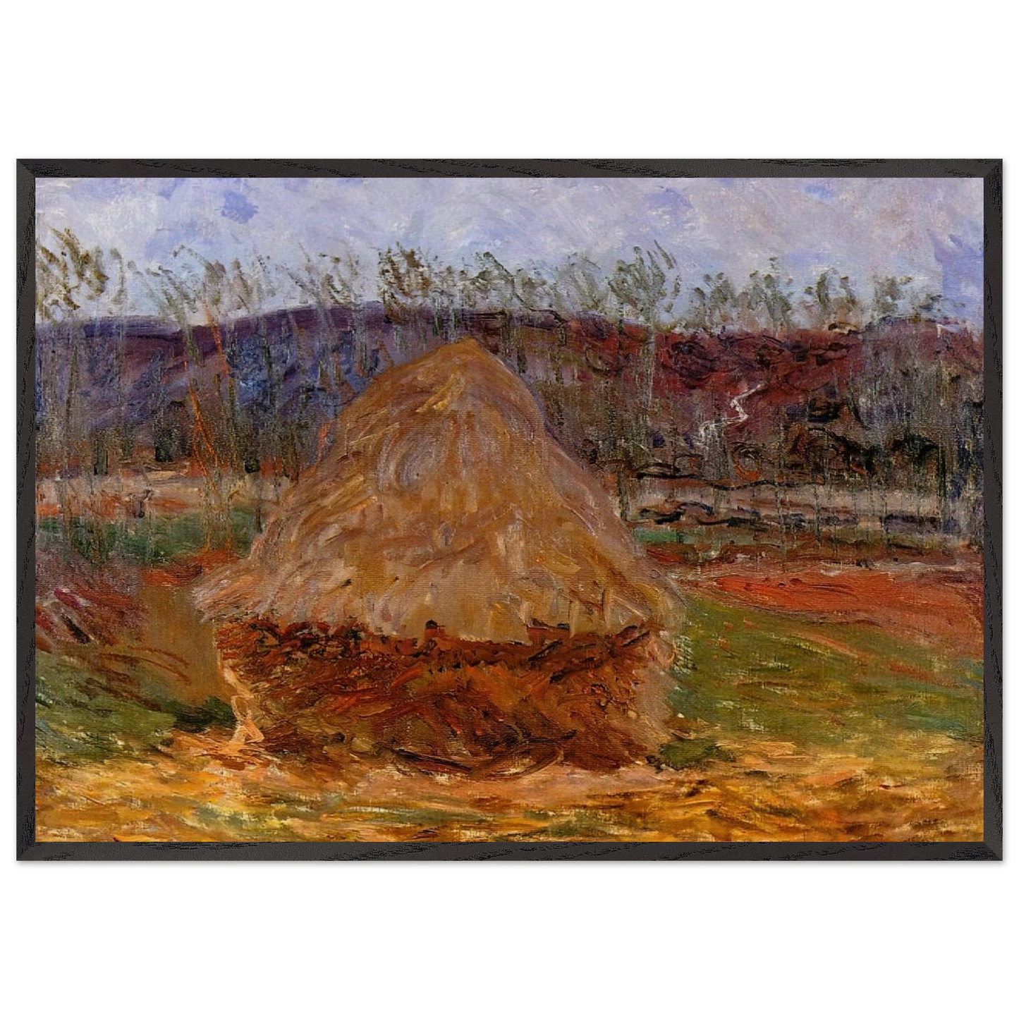 Grainstack at Giverny - claude monet Framed Art Print – Black Wooden Frame - Default Title - -Framed Art Print