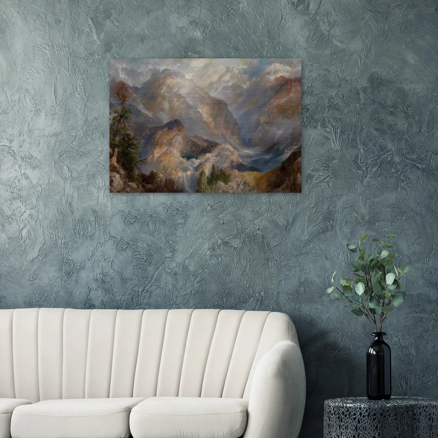 Morning in the Sierras, Nevada - Thomas Moran Brushed Aluminum Print - 70x100 cm / 28x40 inches | Thomas Moran Aluminum Print | Thomas Moran Prints