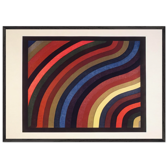 Two Centimeter Wavy Bands in Colors - Sol LeWitt 70x100 cm / 28x40 inches Framed Art Print – Black Wooden Frame
