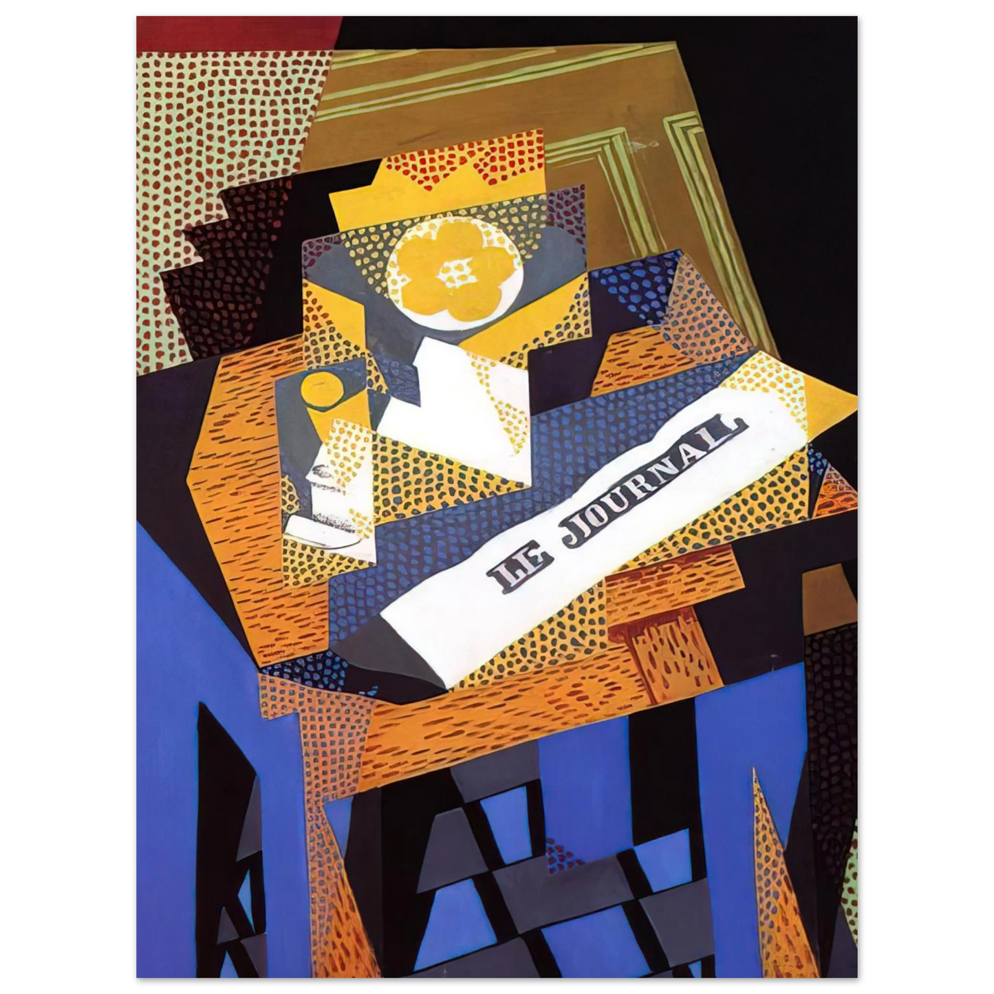 Juan Gris - NEWSPAPER AND FRUIT DISH 1916 Fine Art Poster - Default Title