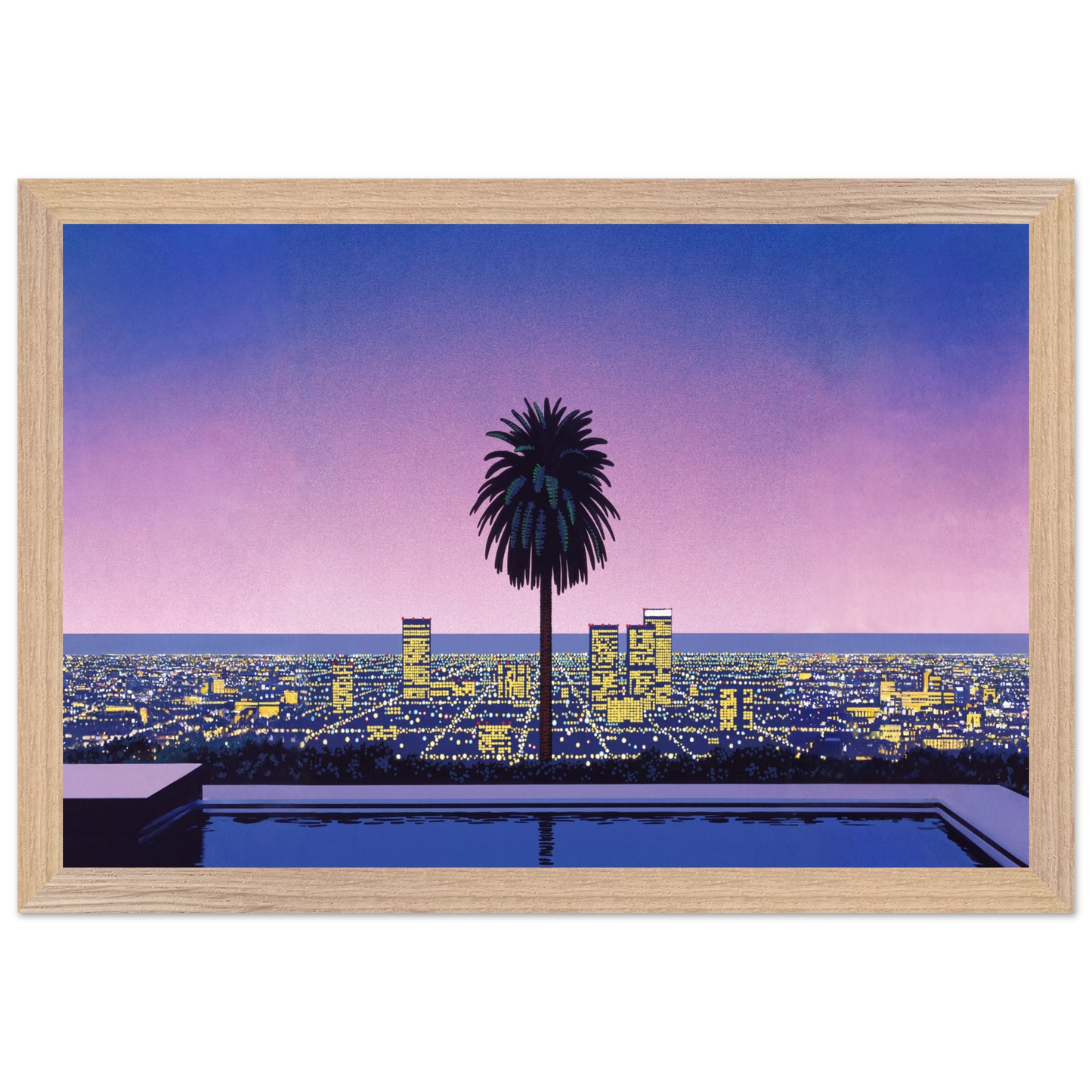 Hiroshi Nagai - Pacific Breeze 2 Wall Art - 60x80 cm / 24x32 inches - Premium Wooden Framed Poster With Fine Art Paper - Wood frame