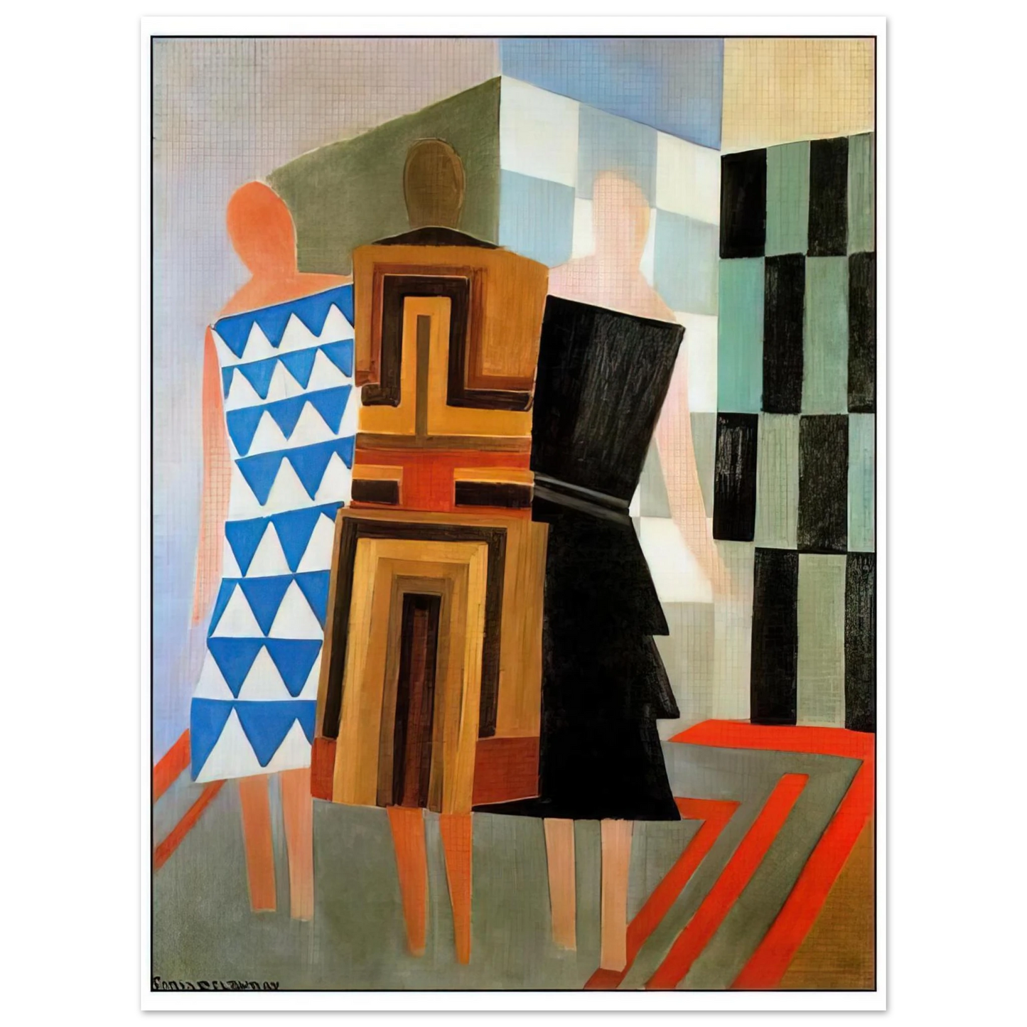 Sonia Delaunay - THREE WOMEN DRESSED SIMULTANEOUSLY Fine Art Poster - Default Title