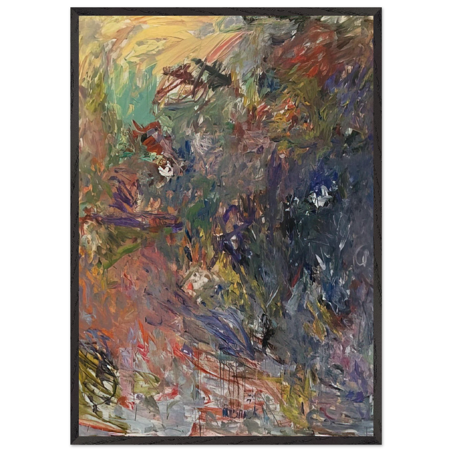 UNTITLED 1959 N3 - Milton Resnick 70x100 cm / 28x40 inches Framed Art Print – Black Wooden Frame