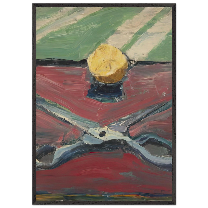 Scissors and Lemon II - Richard Diebenkorn 70x100 cm / 28x40 inches Framed Art Print – Black Wooden Frame