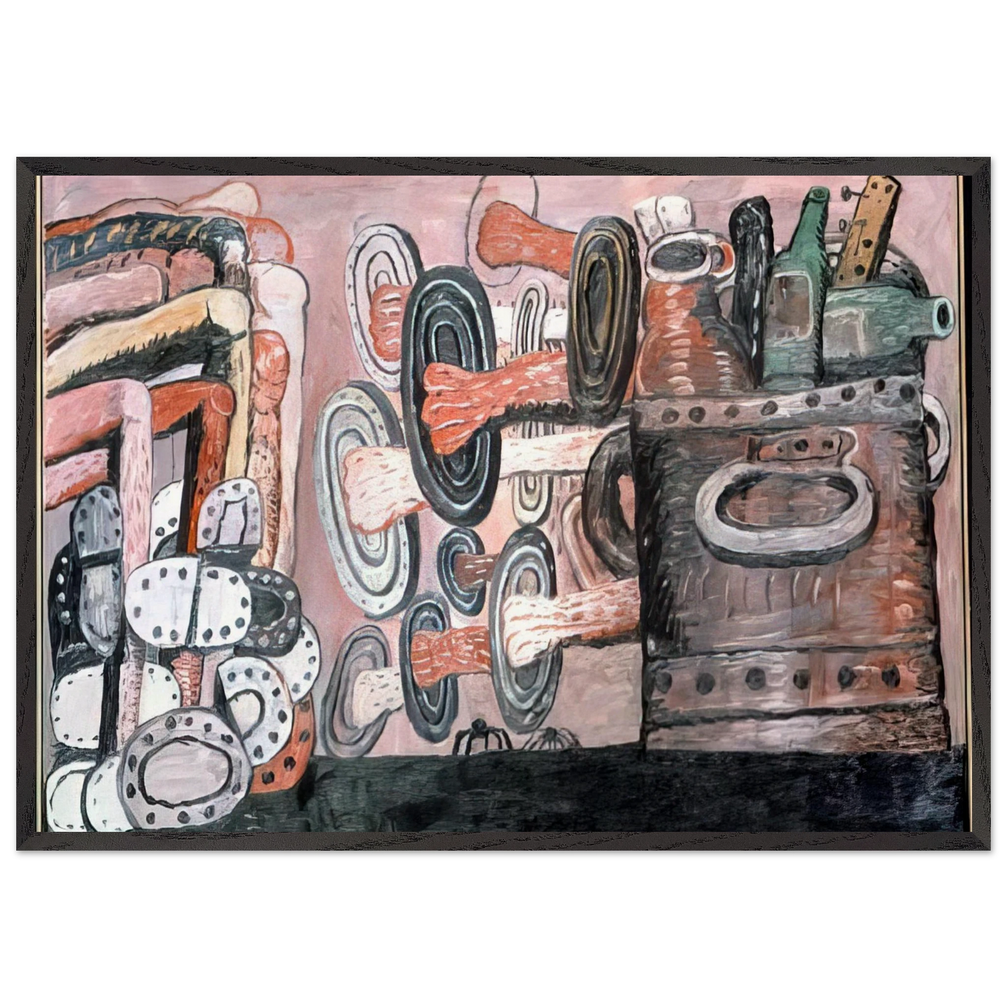 THE STREET 1977 - Philip Guston 70x100 cm / 28x40 inches Framed Art Print – Black Wooden Frame
