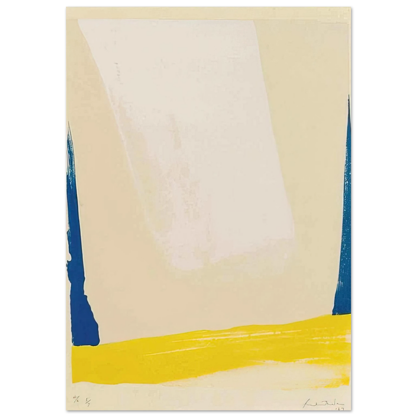 Helen Frankenthaler - White Portal - 1967 Wall art - 30x45 cm / 12x18 inches - Premium Wooden Framed Poster With Fine Art Paper - Wood frame