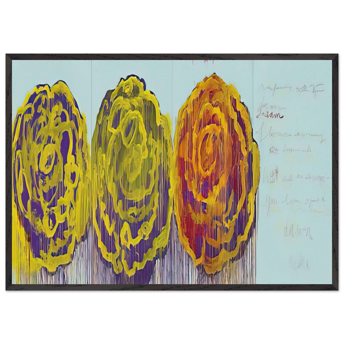 The Rose III - Cy Twombly Framed Art Print – Black Wooden Frame - Default Title - -Framed Art Print