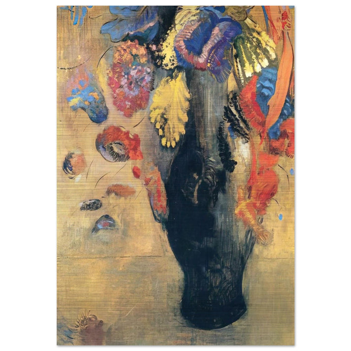 FLOWERS - Odilon Redon Brushed Aluminum Print - 70x100 cm / 28x40 inches | Odilon Redon Aluminum Print | Odilon Redon Prints