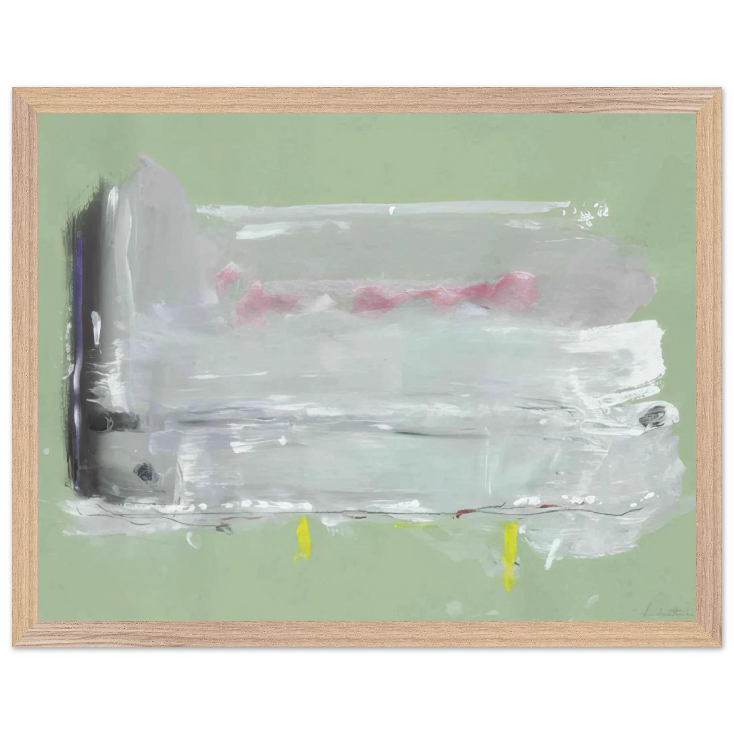 Helen Frankenthaler - Untitled - 1984 Wall art - 70x100 cm / 28x40 inches - Premium Wooden Framed Poster With Fine Art Paper - Wood frame