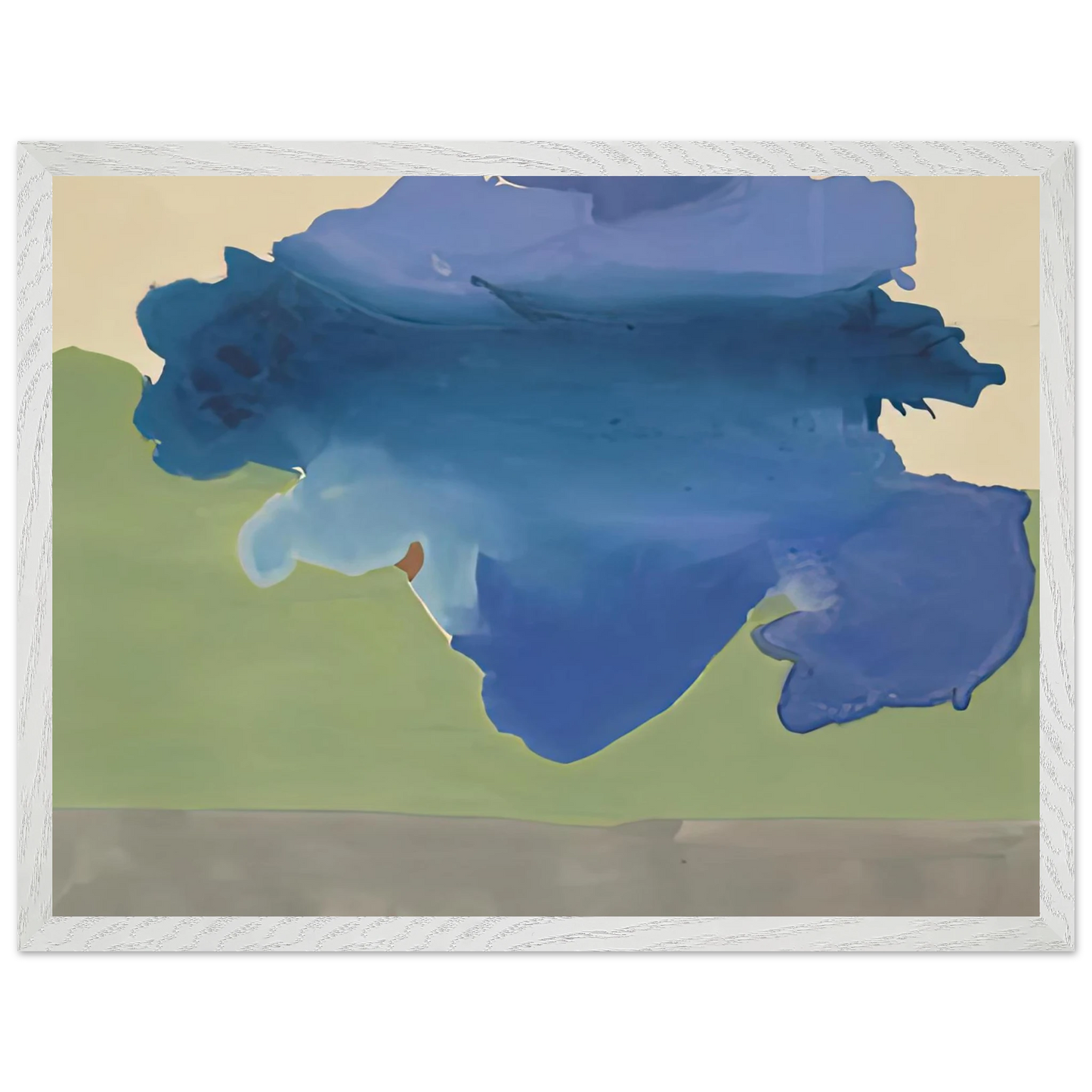 Helen Frankenthaler - The Bay, 1963- Wall Art - 21x29.7 cm / 8x12" - Premium Wooden Framed Poster With Fine Art Paper - White frame