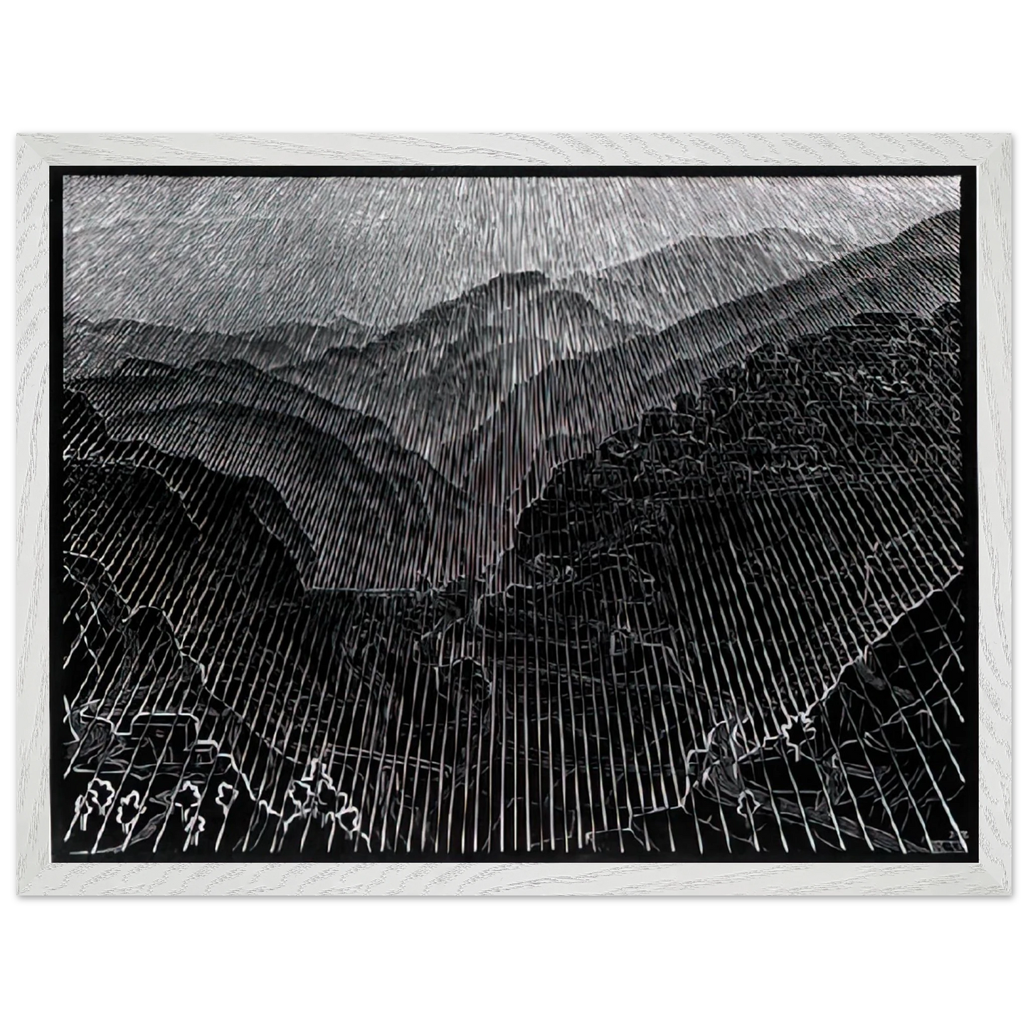 MC Escher - ROSSANO CALABRIA FEBRUARY 1931 1931 Wall Art - 60x80 cm / 24x32 inches - Premium Wooden Framed Poster With Fine Art Paper - Black frame