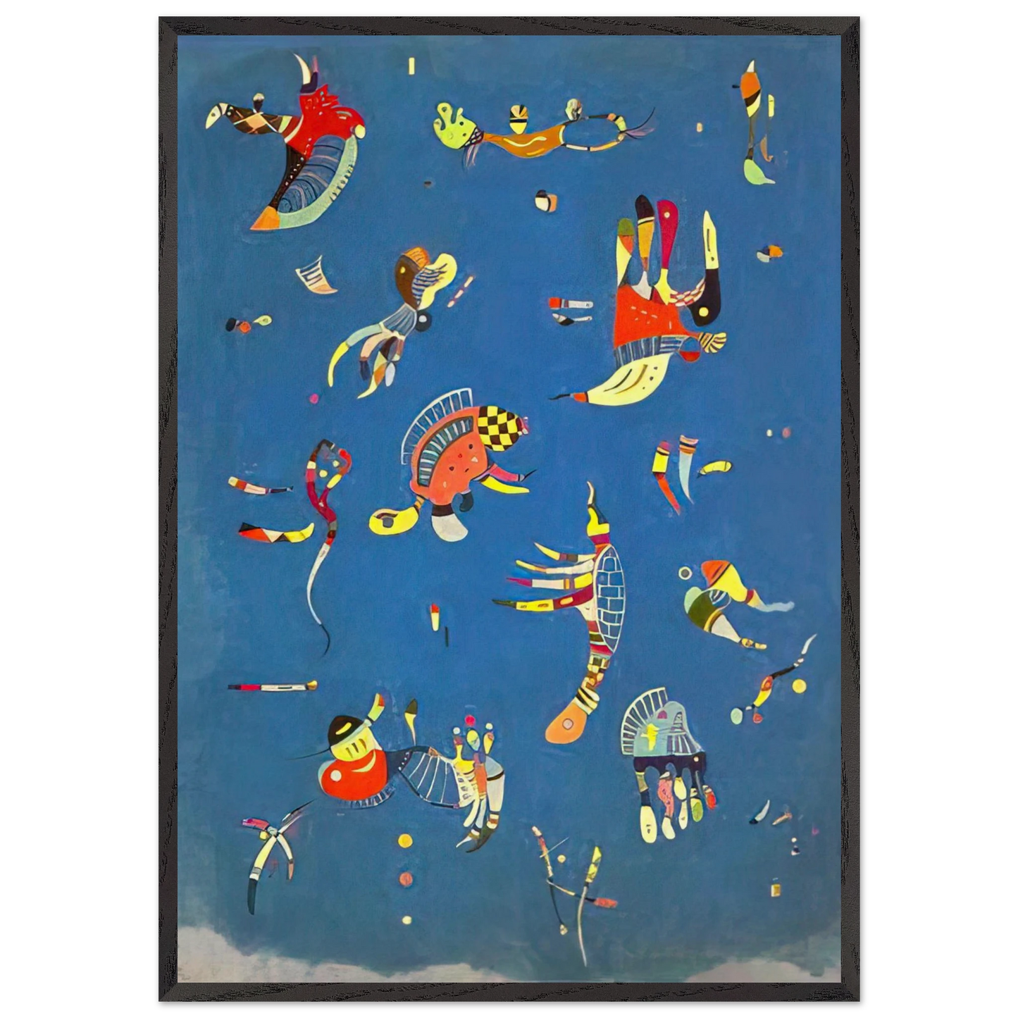 SKY BLUE 1940 - Wassily Kandinsky 70x100 cm / 28x40 inches Framed Art Print – Black Wooden Frame