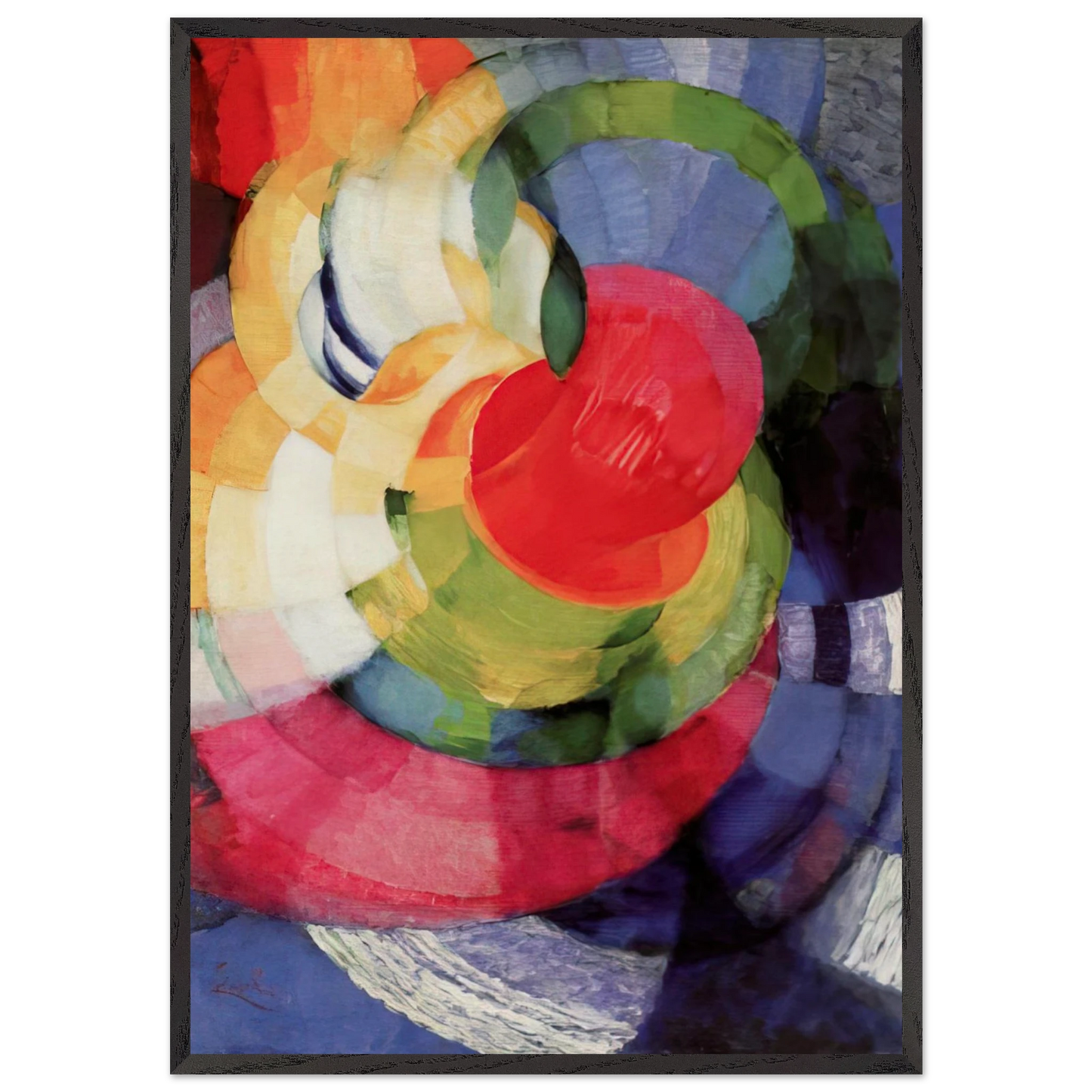 Disks of Newton Study for Fugue in Two Colors - Frantisek Kupka 70x100 cm / 28x40 inches Framed Art Print – Black Wooden Frame