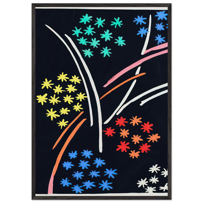 COMPOSITION 35 - Sonia Delaunay 70x100 cm / 28x40 inches Framed Art Print – Black Wooden Frame