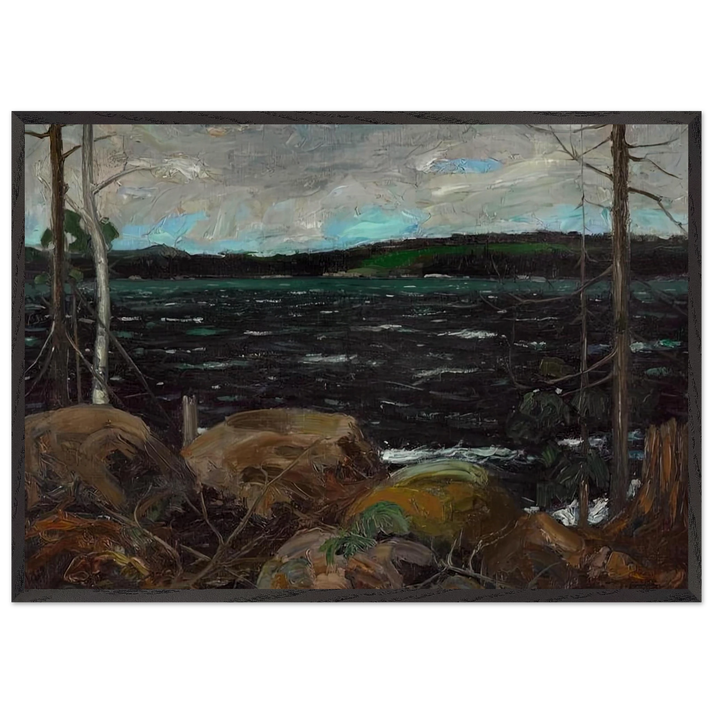 NORTHERN LAKE 1913 - Tom Thomson 70x100 cm / 28x40 inches Framed Art Print – Black Wooden Frame