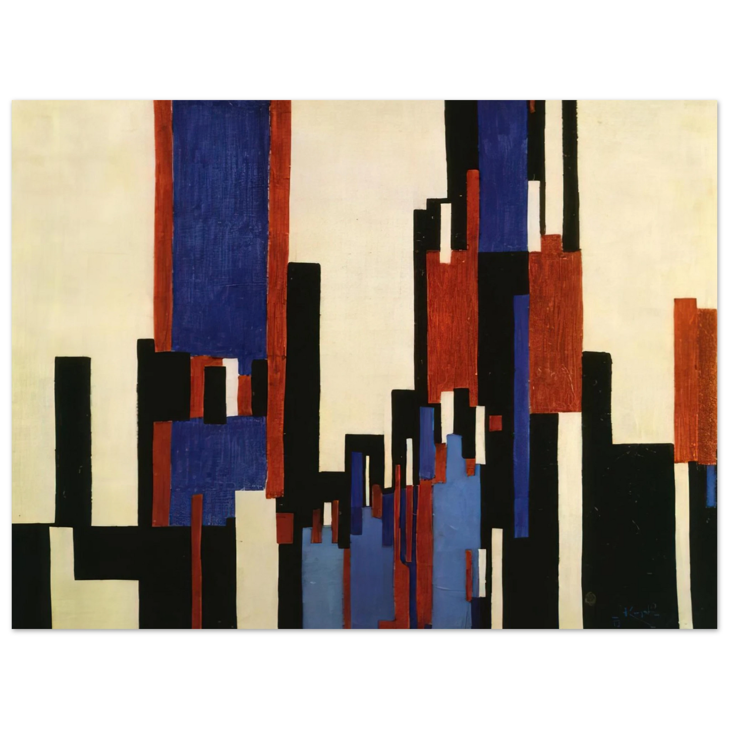 Frantisek Kupka - Vertical Plains Blue and Red Fine Art Poster - Default Title