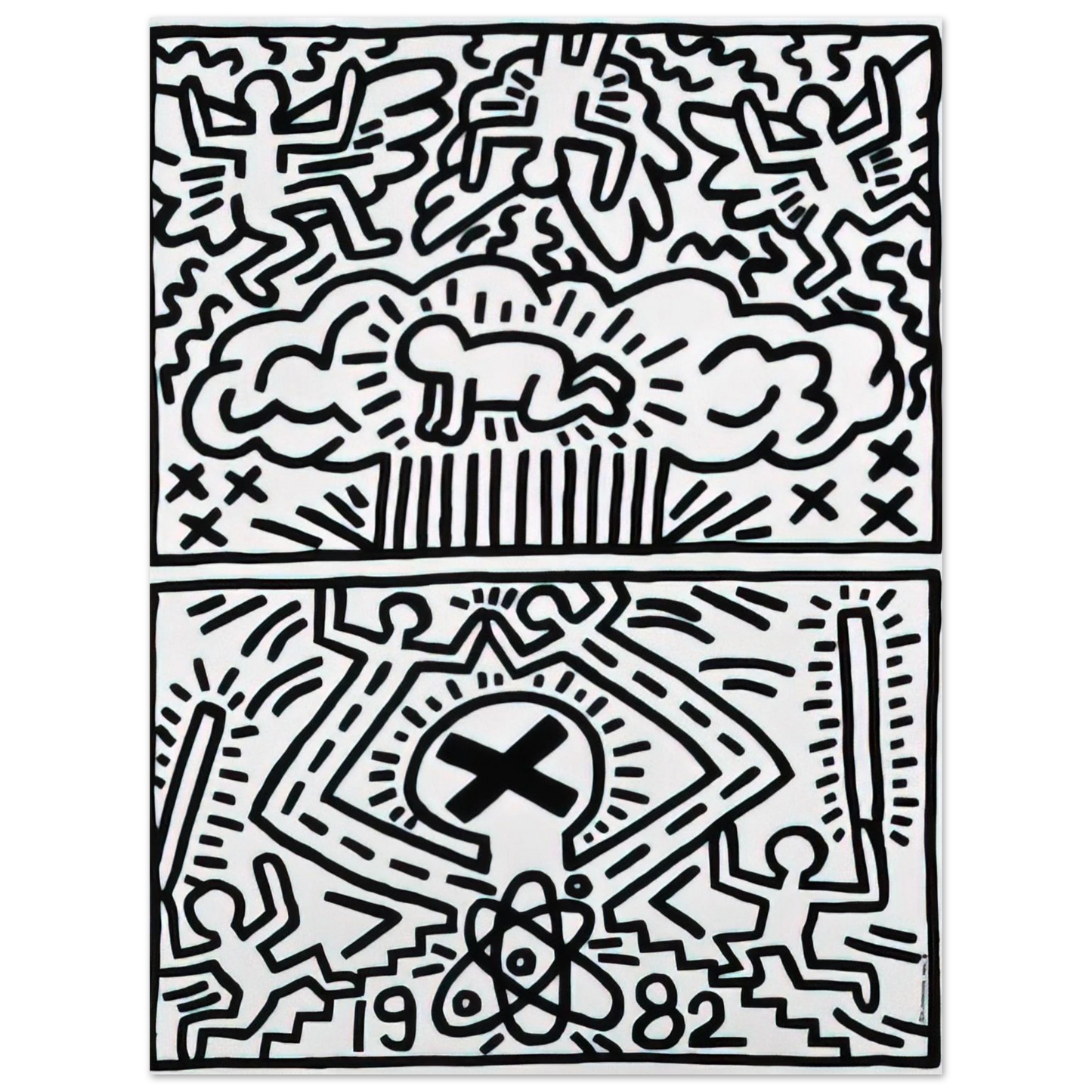 Keith Haring - ANTI NUCLEAR RALLY 1982 Fine Art Poster - Default Title