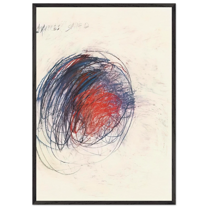 Fifty Days at Iliam Shield of Achilles - Cy Twombly 70x100 cm / 28x40 inches Framed Art Print – Black Wooden Frame