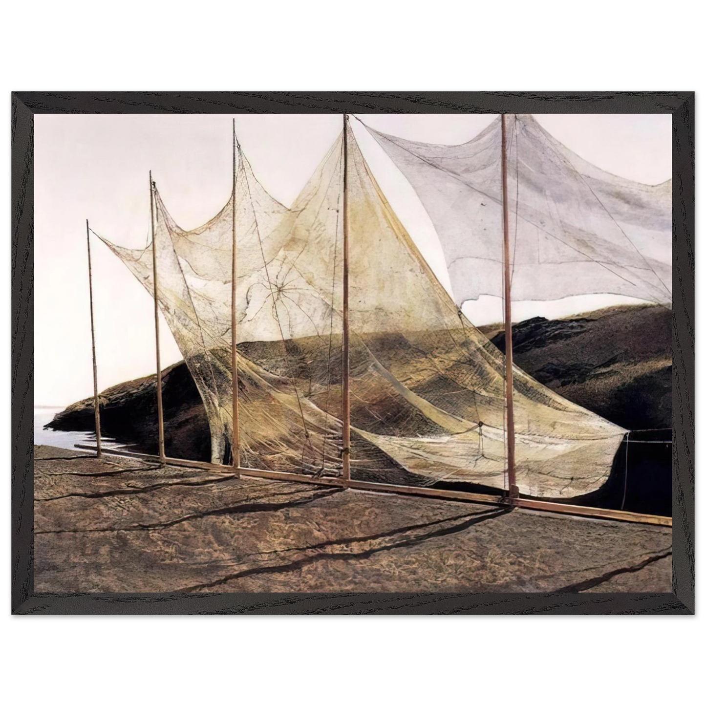 Andrew Wyeth - PENTECOST 1989 Wall Art - 30x40 cm / 12x16 inches - Premium Wooden Framed Poster With Fine Art Paper - Black frame