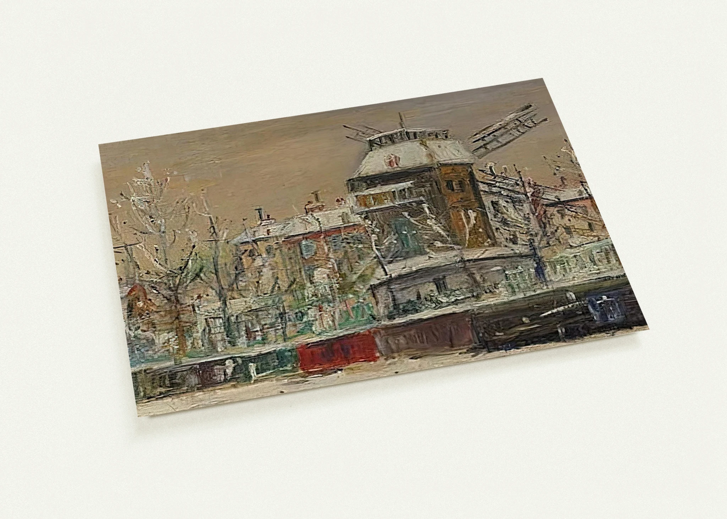 MOULIN DE LA GALETTE UNDER THE SNOW 1 By Maurice Utrillo Pack of 10 Post Cards | Maurice Utrillo Post Cards | A6 (10.5 x 14.8 cm) - 4.1 x 5.8 inches