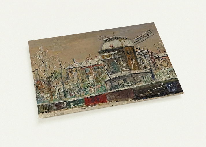 MOULIN DE LA GALETTE UNDER THE SNOW 1 By Maurice Utrillo Pack of 10 Post Cards | Maurice Utrillo Post Cards | A6 (10.5 x 14.8 cm) - 4.1 x 5.8 inches