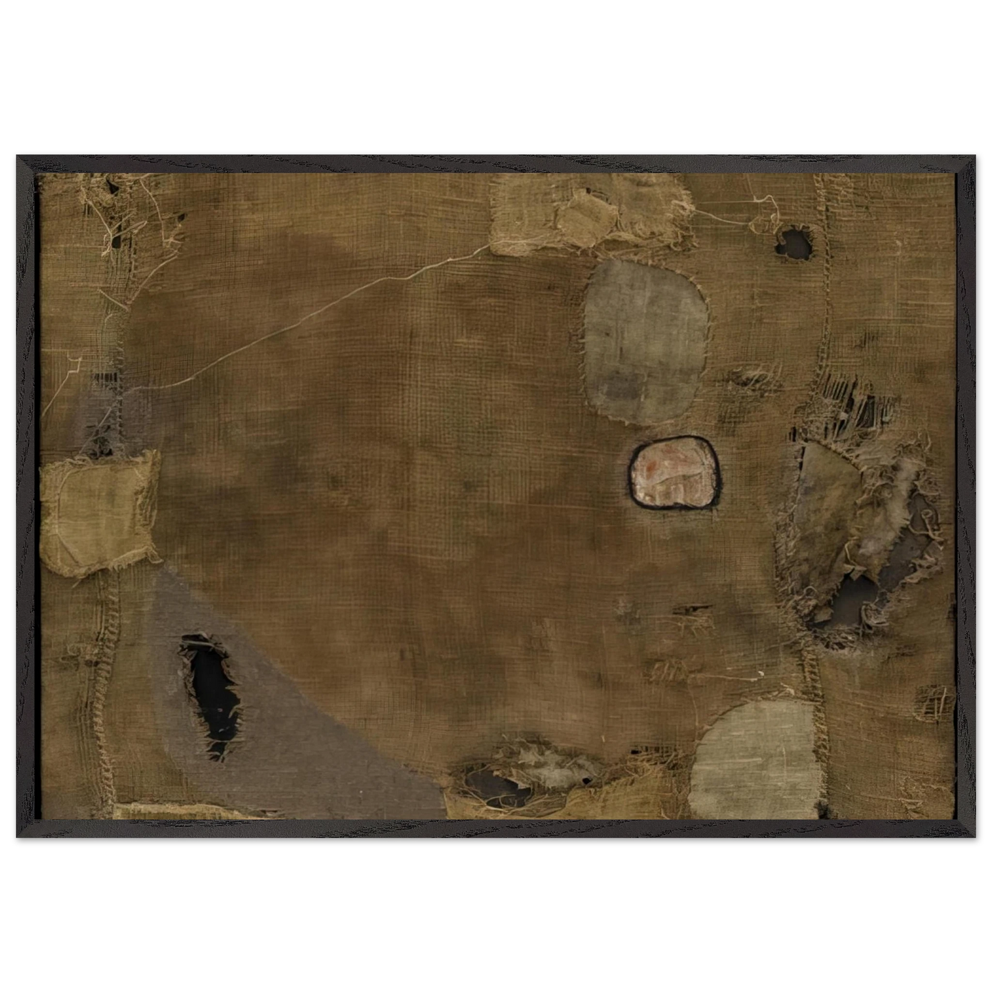 Sackcloth - 1953 - Alberto Burri Framed Art Print – Black Wooden Frame - Default Title - -Framed Art Print