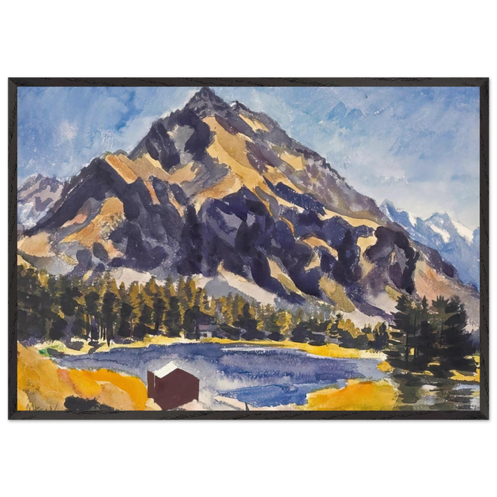 Bergsee A Mountain Lake - 1936 - Johannes Itten 70x100 cm / 28x40 inches Framed Art Print – Black Wooden Frame