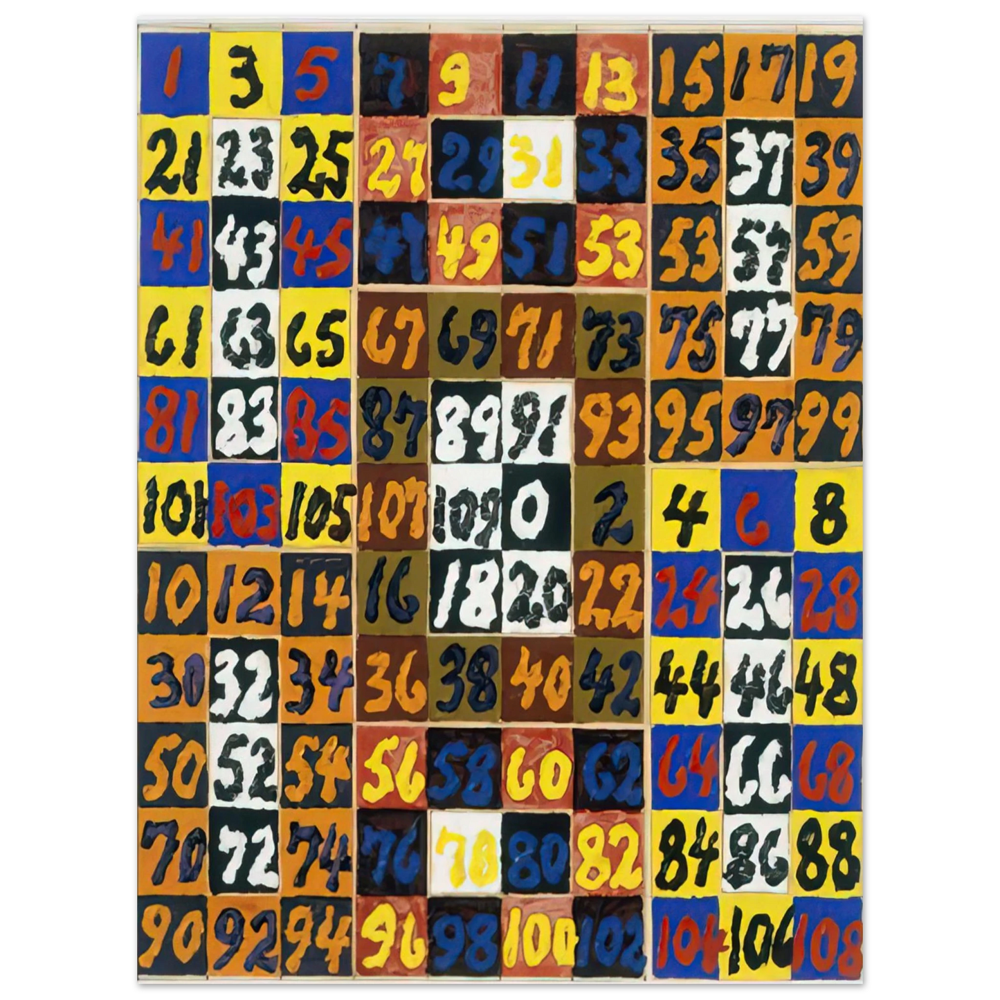 Alfred Jensen - Coordinative Thinking on the Square and Rectangle Per, IV - 1974 Fine Art Poster - Default Title