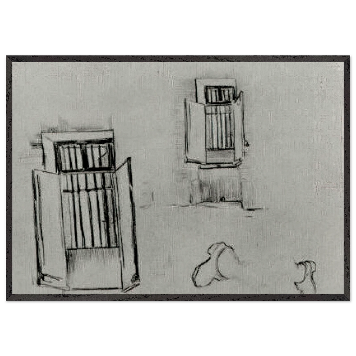 Barred Windows - Vincent van Gogh Framed Art Print – Black Wooden Frame - Default Title - -Framed Art Print