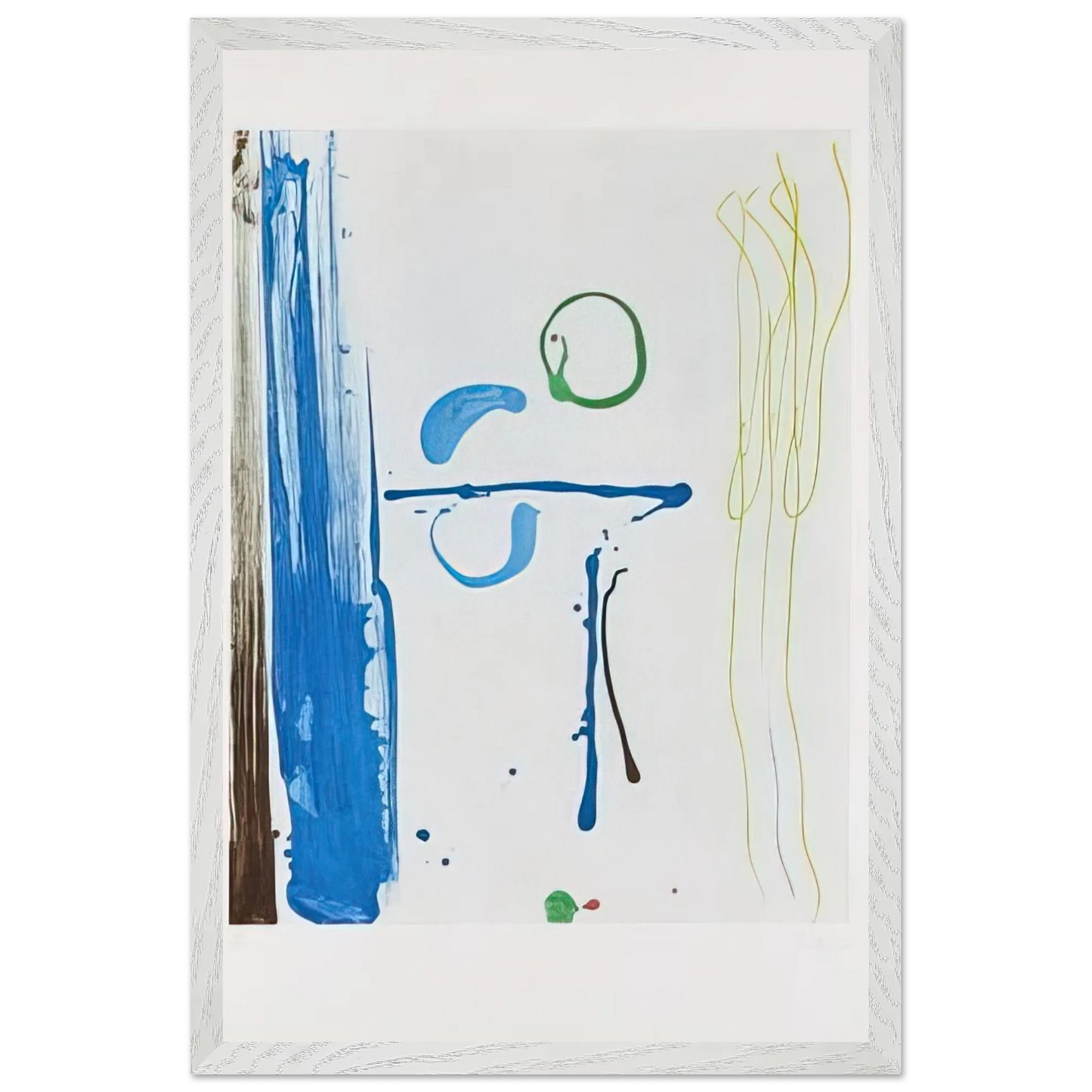 Helen Frankenthaler - Sunshine After Rain - 1987 Wall art - 28x43 cm / XL (11x17 inches) - Premium Wooden Framed Poster With Fine Art Paper - White frame