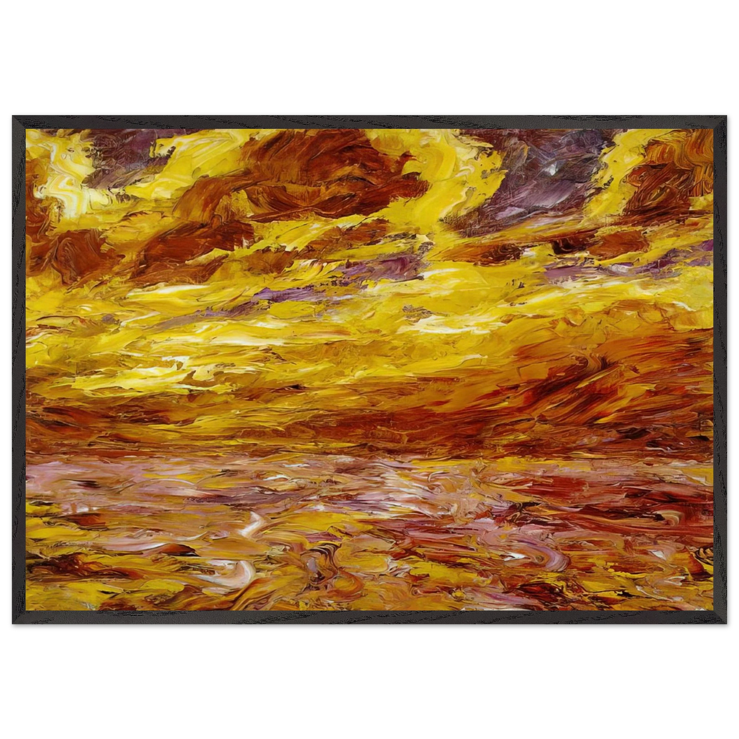 Autumn Sea VII - Emil Nolde 70x100 cm / 28x40 inches Framed Art Print – Black Wooden Frame