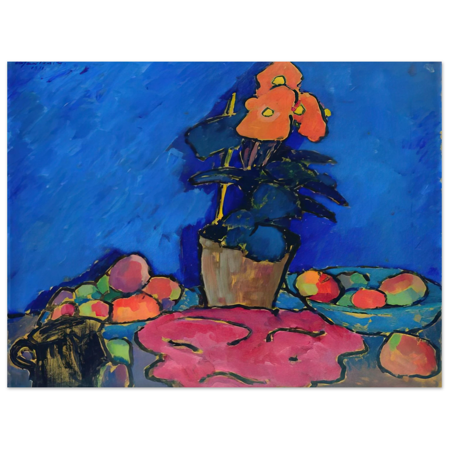 Alexej von Jawlensky - STILL LIFE WITH BEGONIA 1911 Fine Art Poster - Default Title