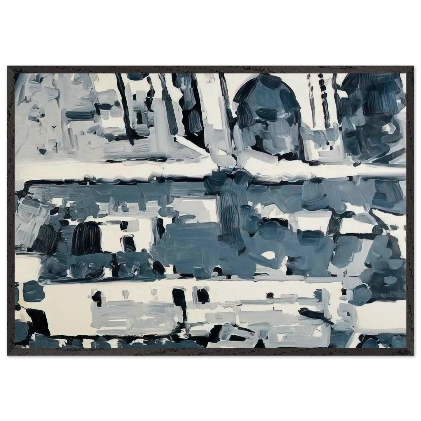 TOWNSCAPE M4 1968 - Gerhard Richter Framed Art Print – Black Wooden Frame - Default Title - -Framed Art Print