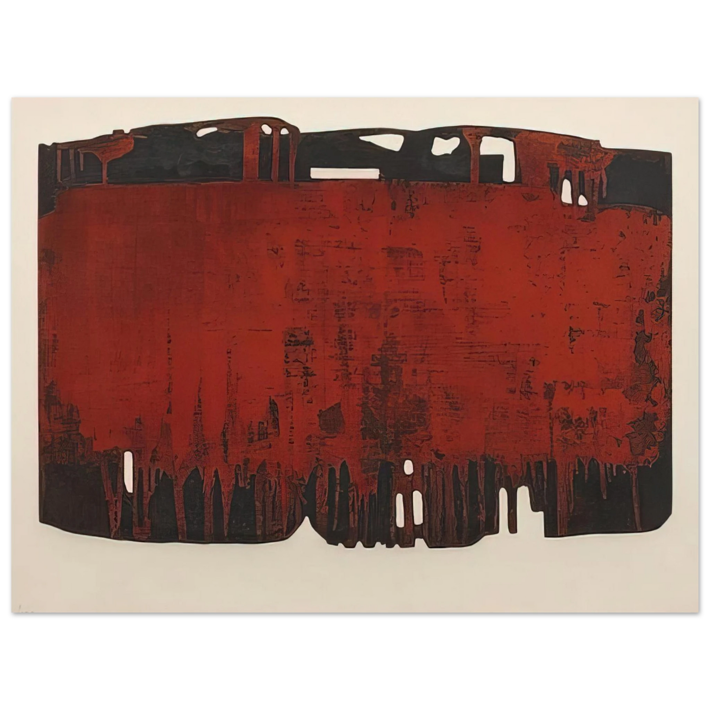 Pierre Soulages - Composition rouille et noire XXV - 1974 Fine Art Poster - Default Title