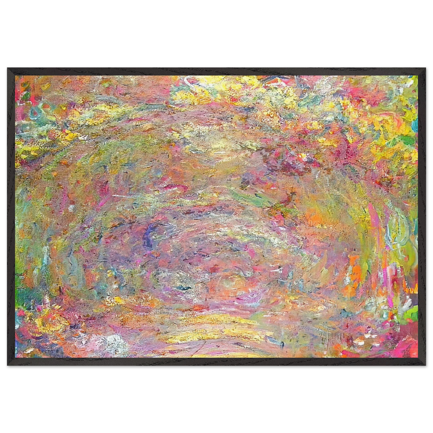 Path under the Rose Trellises - claude monet Framed Art Print – Black Wooden Frame - Default Title - -Framed Art Print