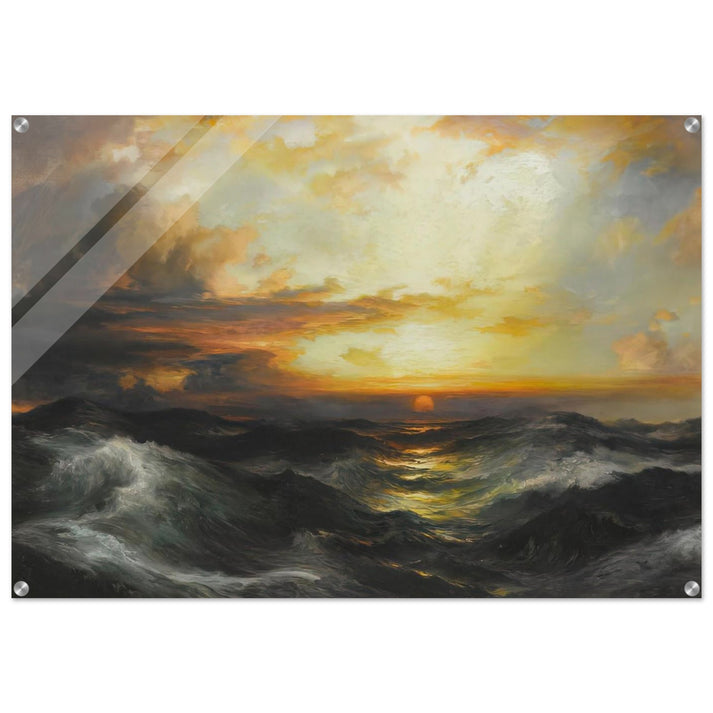 Setting Sun at Sea - Thomas Moran Acrylic Print - 70x100 cm / 28x40″ inches