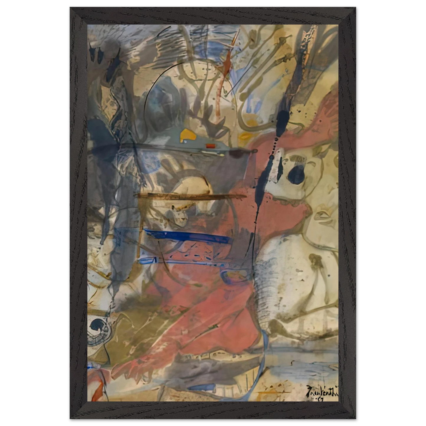Helen Frankenthaler - Europa, 1957- Wall Art - 30x40 cm / 12x16 inches - Premium Wooden Framed Poster With Fine Art Paper - Wood frame