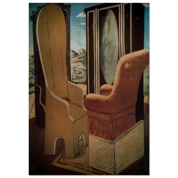 FURNITURE IN THE VALLEY - Giorgio de Chirico Brushed Aluminum Print - 70x100 cm / 28x40 inches | Giorgio de Chirico Aluminum Print | Giorgio de Chirico Prints