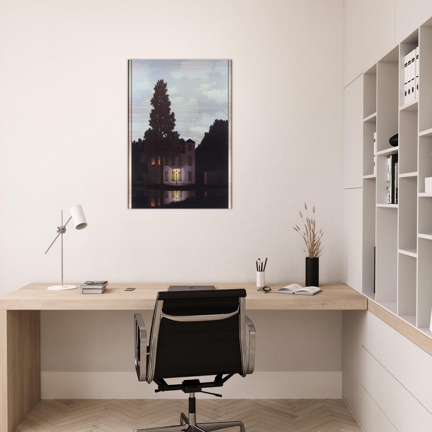 THE EMPIRE OF LIGHTS 1954 1 - Rene Magritte Brushed Aluminum Print - 70x100 cm / 28x40 inches | Rene Magritte Aluminum Print | Rene Magritte Prints