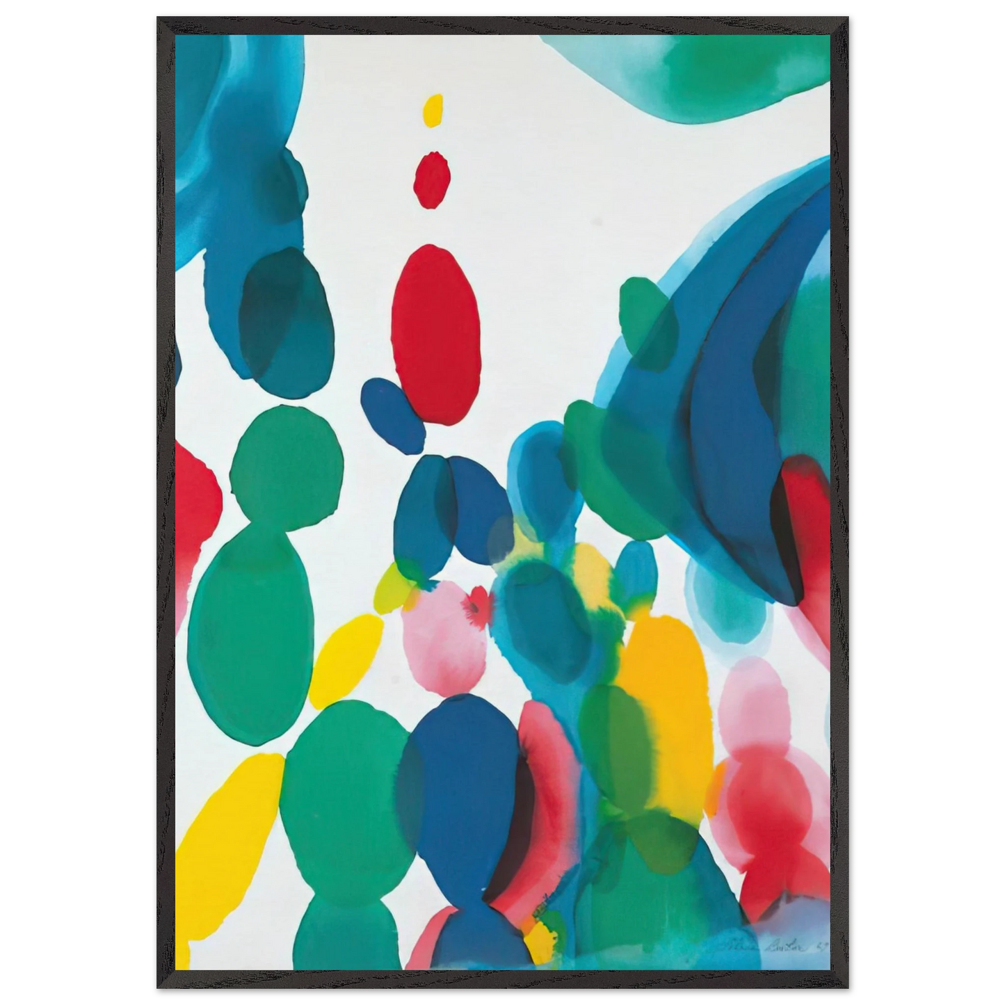 Abstract Composition N1 - Alice Baber 70x100 cm / 28x40 inches Framed Art Print – Black Wooden Frame