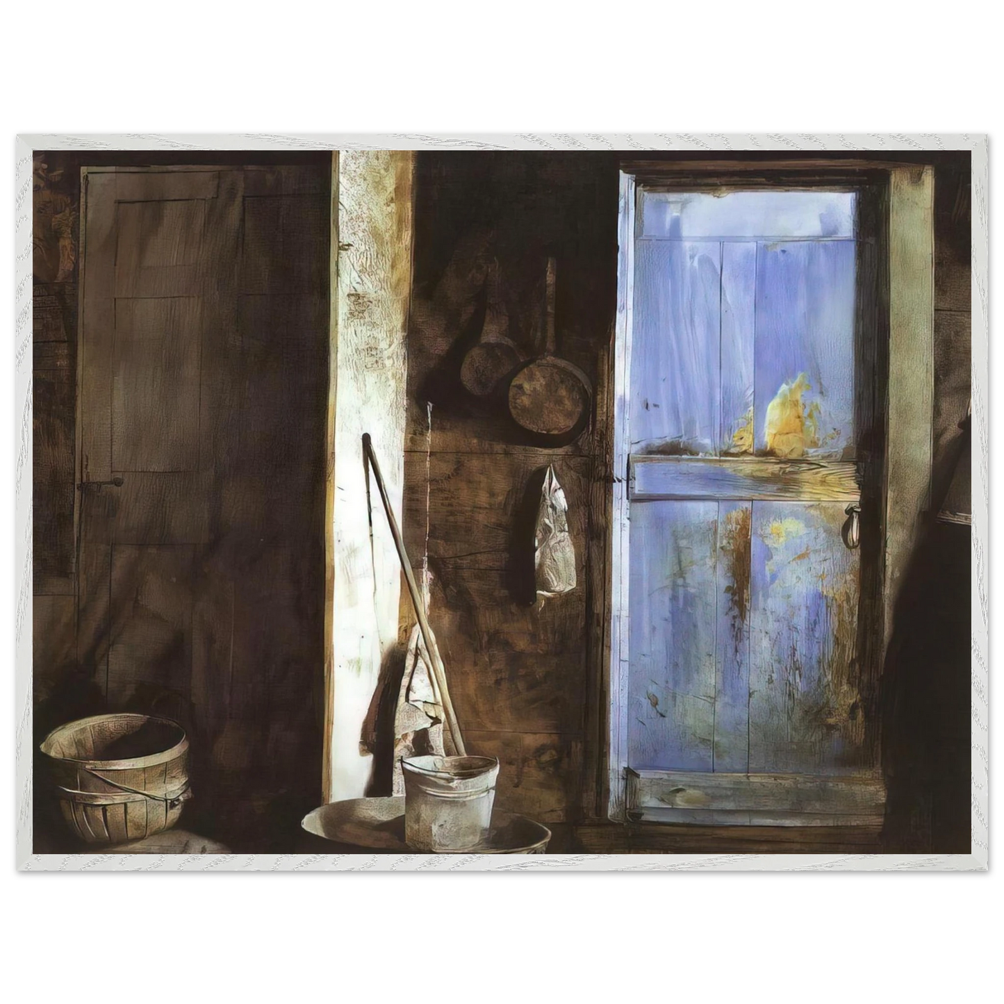Andrew Wyeth - ALVARO CHRISTINA Wall Art - 21x29.7 cm / 8x12" - Premium Wooden Framed Poster With Fine Art Paper - White frame