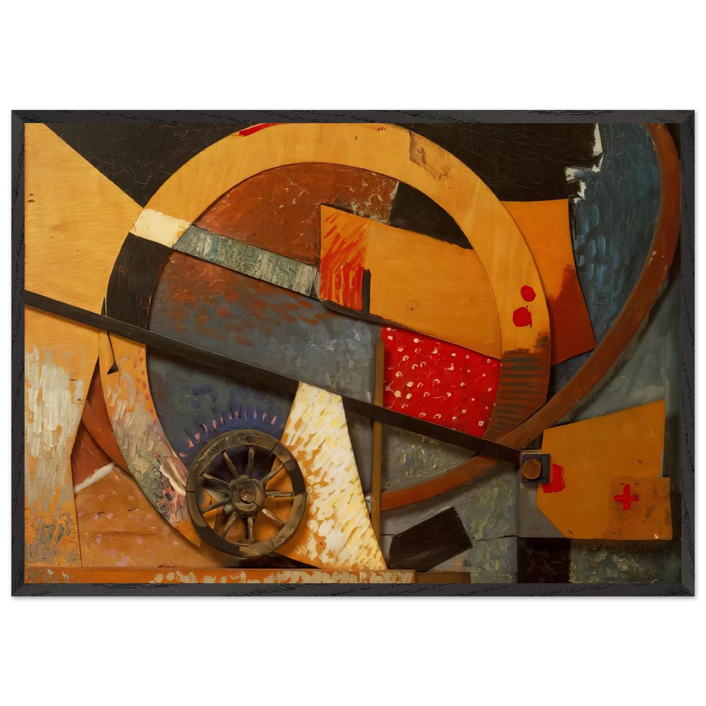 NEW MERZPICTURE 1931 - Kurt Schwitters Framed Art Print – Black Wooden Frame - Default Title - -Framed Art Print