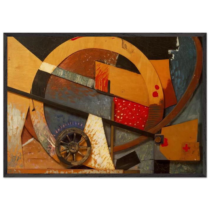 NEW MERZPICTURE 1931 - Kurt Schwitters 70x100 cm / 28x40 inches Framed Art Print – Black Wooden Frame