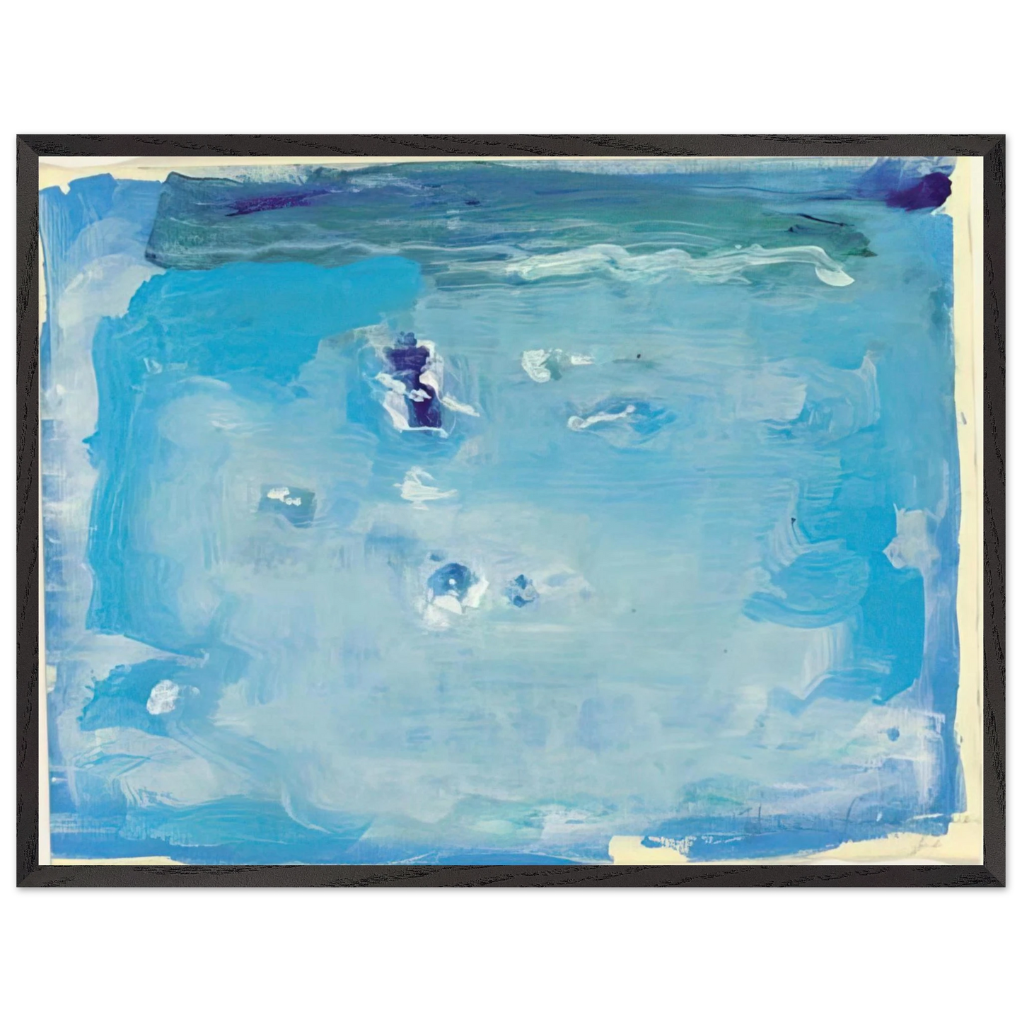 Helen Frankenthaler - Untitled - Color Field Painting, Lyrical Abstraction Wall art - 21x29.7 cm / 8x12" - Premium Wooden Framed Poster With Fine Art Paper - Wood frame